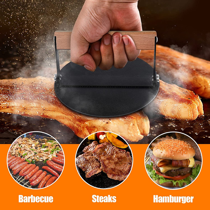 SmashBurger 6" Burger Press Round Smasher Grill Press BBQ Beef Chicken SavesTime gallery