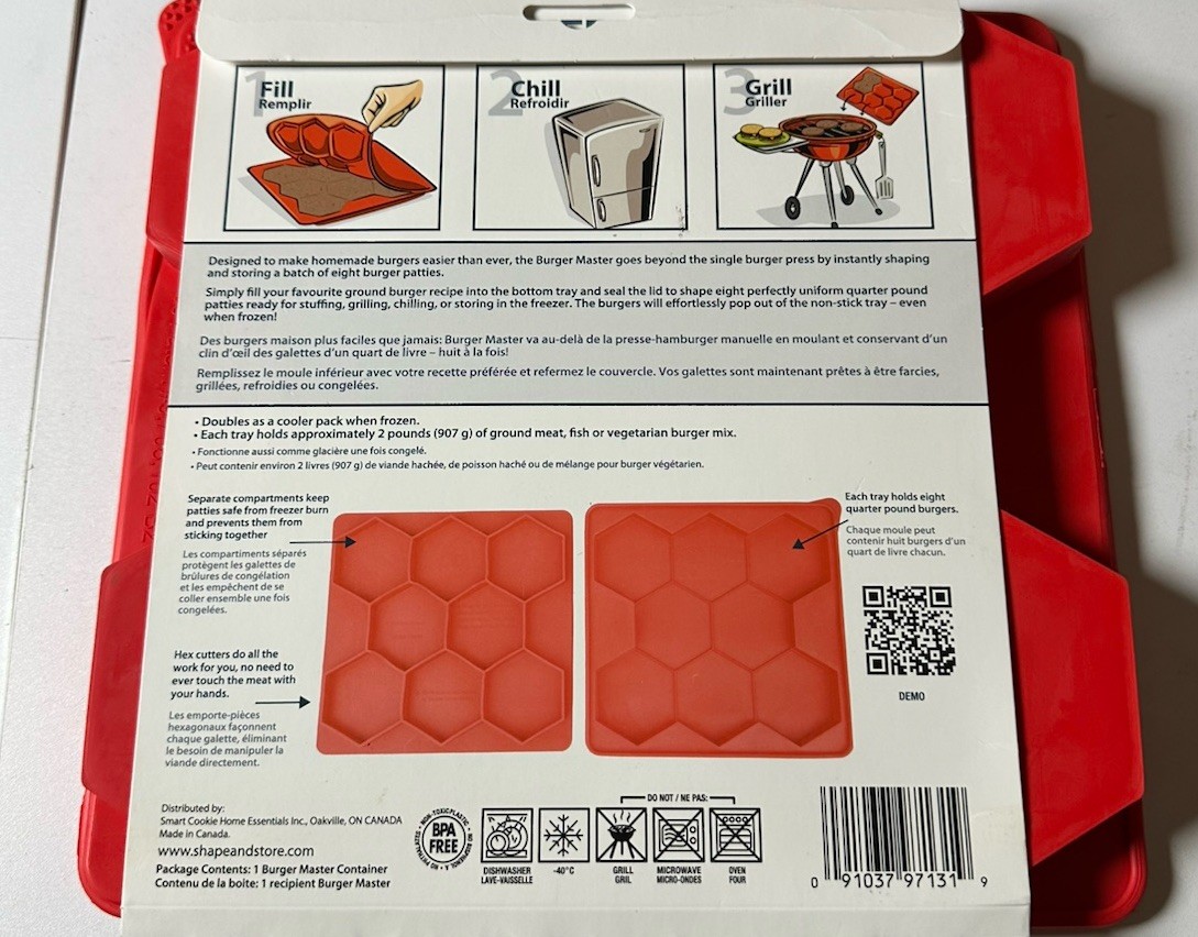 Shape + Store Burger Master 8 IN 1 - Burger Press & Freezer Container Silicone gallery