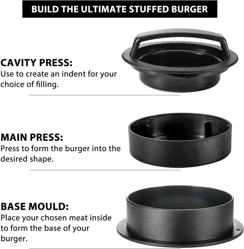 Burger Press Hamburger Press Patty Maker BBQ Grill 3-in-1 Non Stick Stuffed gallery