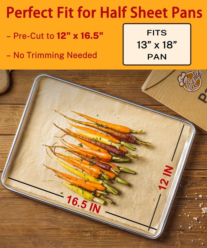 200 Pcs Parchment Paper Baking Sheets, 12x16.5 Inches 12" x 16.5", Brown gallery