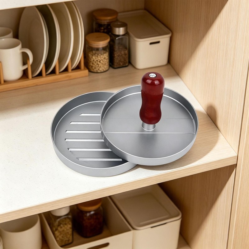 Hamburger Patty Maker Grill Press Large Round Burger Metal Mould Cooking Tool gallery