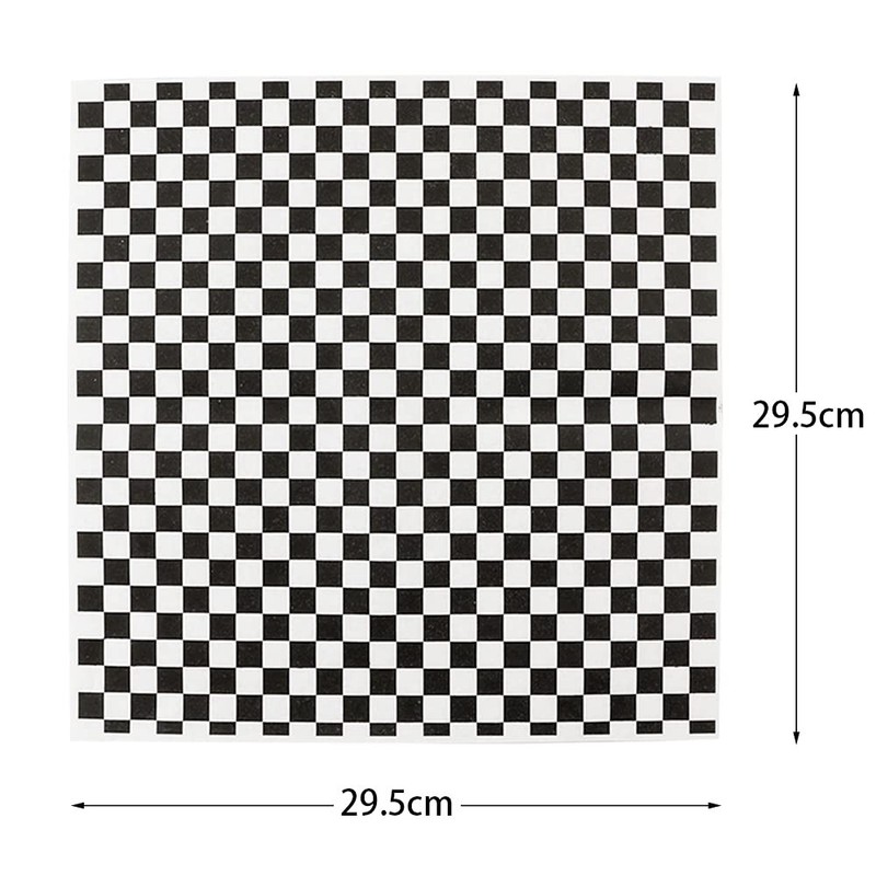 Hslife 100 Sheets Checkered Dry Waxed Deli Paper Sheets, Large, Black gallery