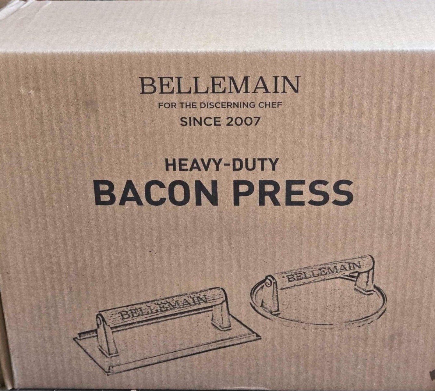 Bellemain Heavy-Duty Cast Iron Grill Press Set – Perfect Smash Burger Press gallery