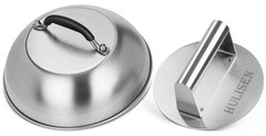 Cheese Melting Dome & Smashed Burger Press, 6.2″ Grill Press with 9″ Basting Cov
