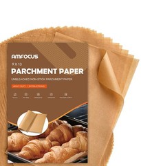 200 Pcs Parchment Paper Sheets, 9×13 In Non-Stick Precut 9x13in-200pcs, Brown