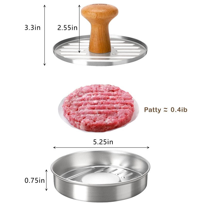 Burger Press 5" Hamburger Press Patty Maker NonStick Hamburger Mol gallery