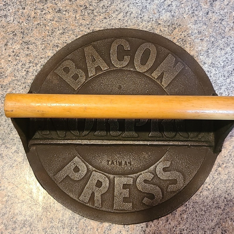 Cast Iron Grill Press NORPRO Heavy Duty Bacon Burger Meat Press Wood Handle (Z6) gallery