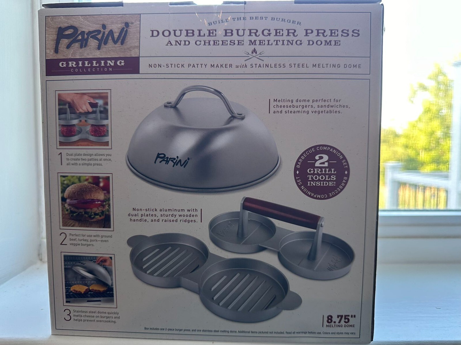Parini double burger press and cheese melting dome free shipping gallery