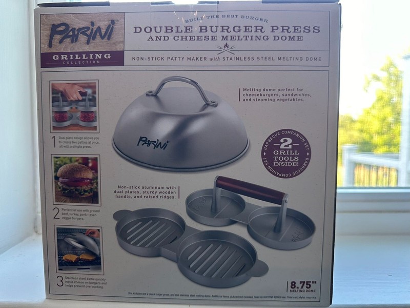 Parini double burger press and cheese melting dome free shipping gallery