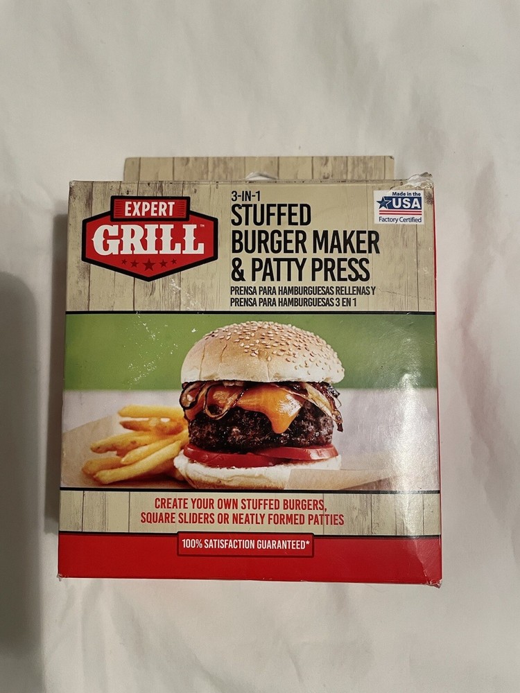 Expert Grill 3-in-1 Stuffed Burger Maker & Patty Press (round)) USA Made!