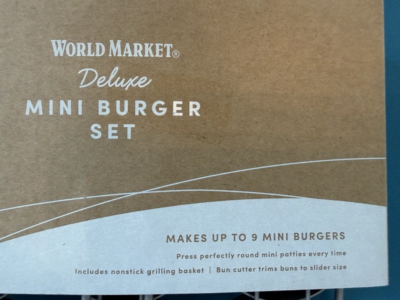 Deluxe Mini Burger Set, 9 Burgers, From World Market, Bun Cutter & Patty Maker gallery
