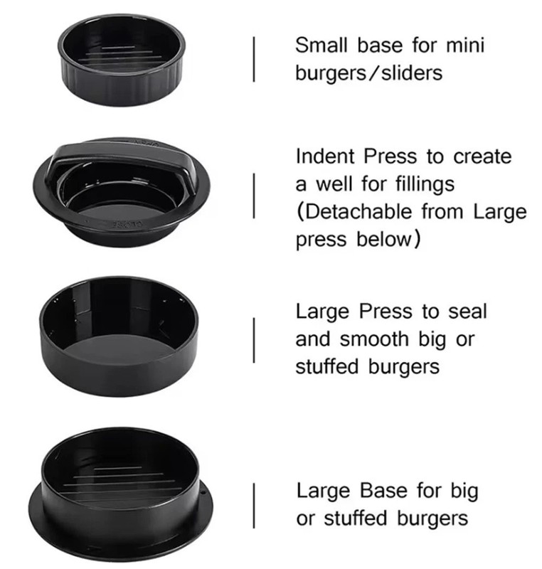 3-in-1 Burger Press Patty Maker Stuffed Hamburger Press Kit w/ 100 Wax Papers gallery