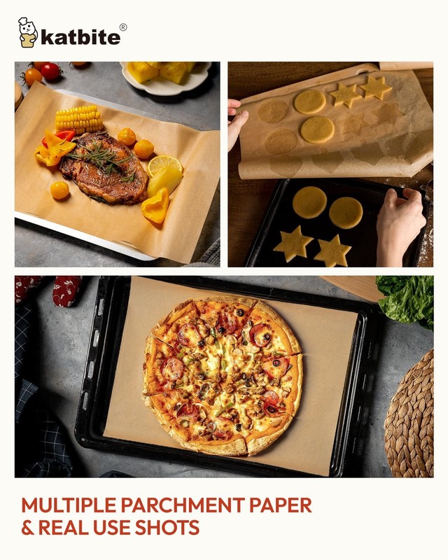Katbite Unbleached Parchment Paper Baking Sheets, 12"x16"-120, 12"x16"-120 gallery