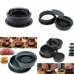 US 1-2 Pack Stuffed Hamburger Press Patty Maker Burger 3 in 1 Non-Stick Mold