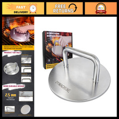 7″ Stainless Steel Burger Press – Heavy Duty Non-Stick Smasher for Grilling Beef