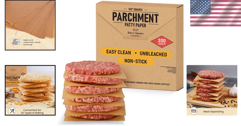 Baker’s Signature 5"x5" Parchment Squares - 300 Natural, Eco-Friendly Sheets gallery