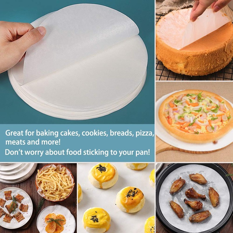 Baking Parchment Circles, Set of 100, 9 Inch Non Stick 9inch-100pcs, White gallery