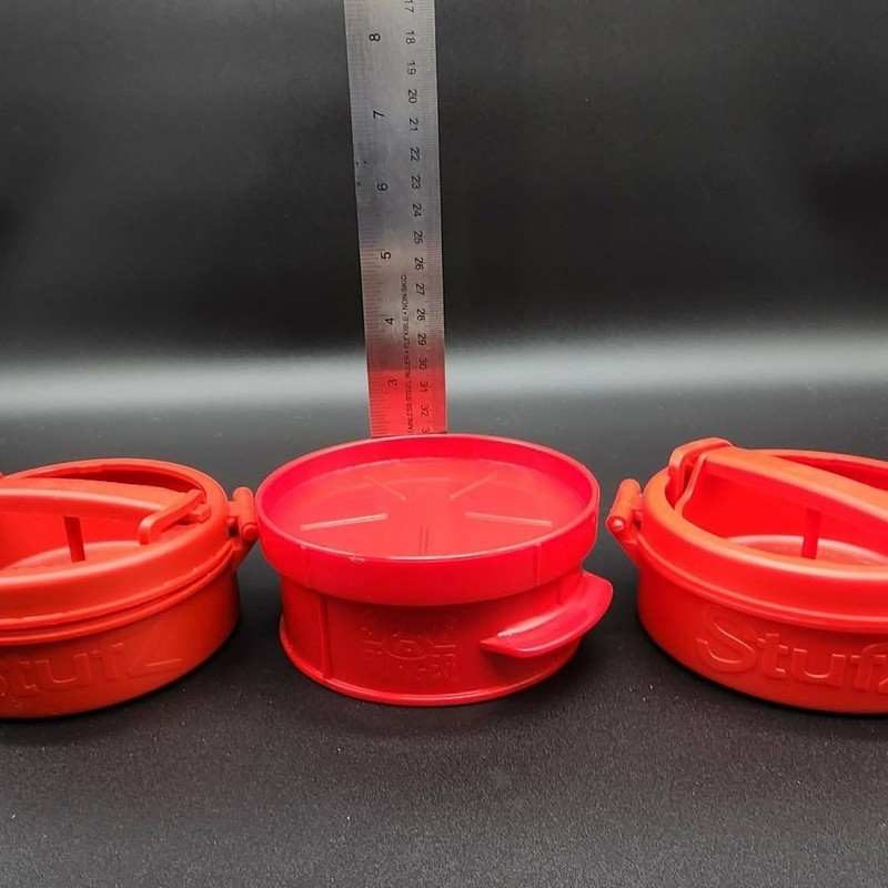 StufZ and Stuff a Burger Press Red Lot of 3 Stuffed Patty Maker BBQ Kitchen Tool gallery
