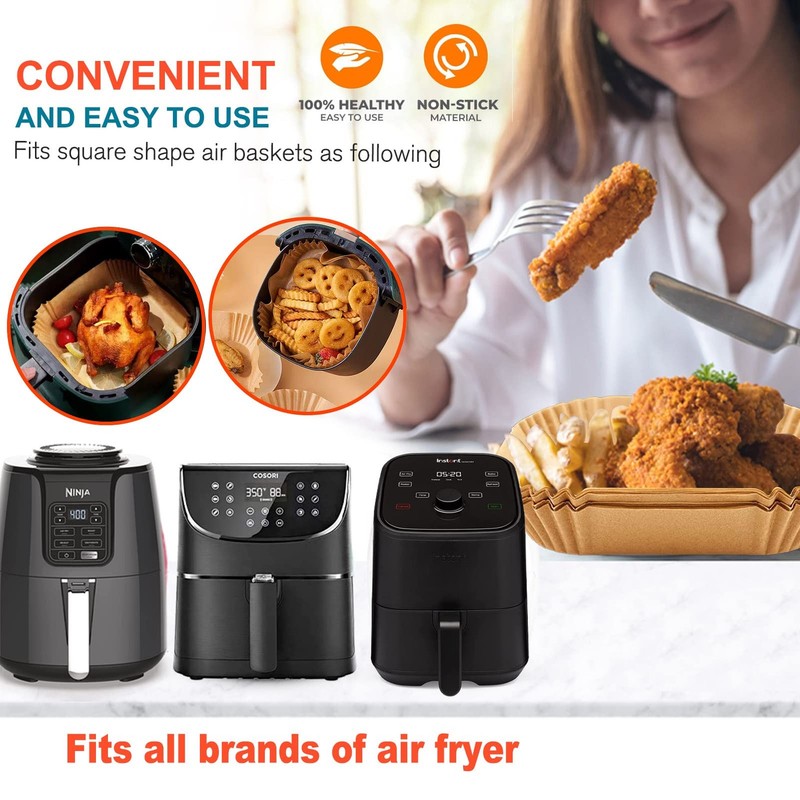 Air Fryer Liners Disposable 9 Inch, 9 inch 9" Square 125 pcs gallery