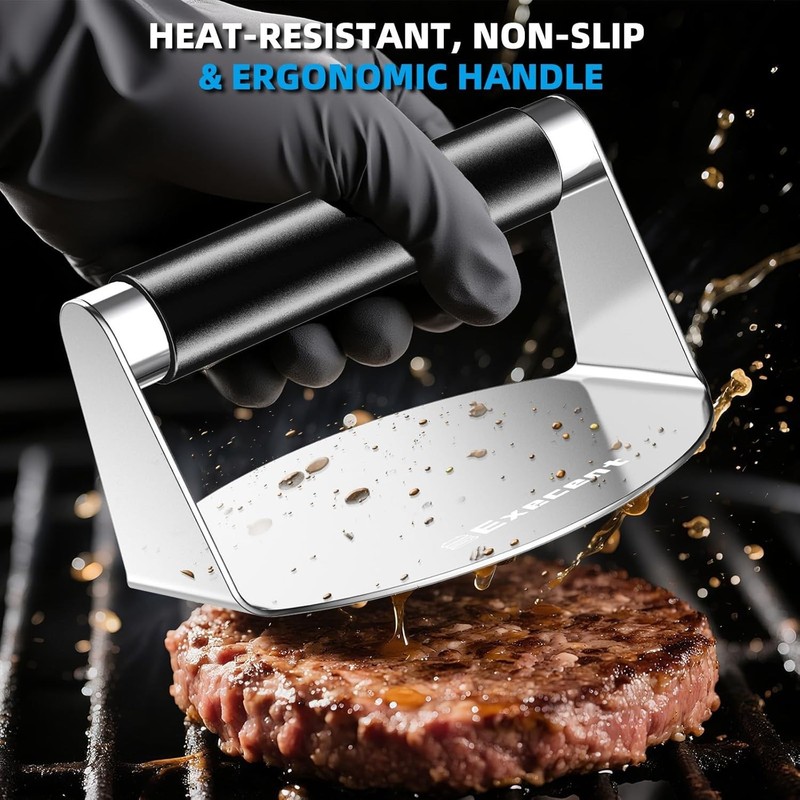 Effortless Cleanup 5.5-Inch Stainless Steel Burger Press: Dishwasher Safe Tool gallery