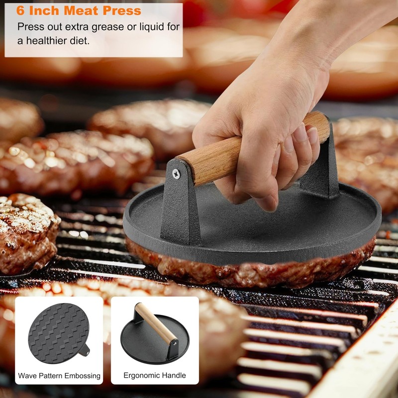 grilljoy Professional Griddle Accessories Kit Set with Smash Burger Press - E... gallery