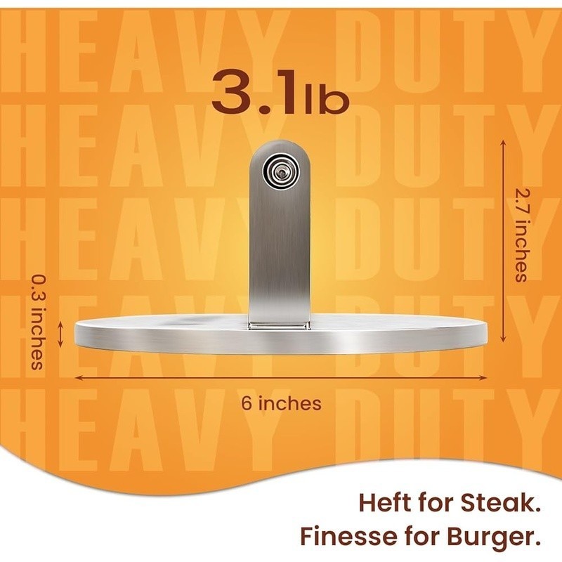 Heavy Duty Stainless Steel Burger Press Grill Weight Searing Steaks Bacon New gallery