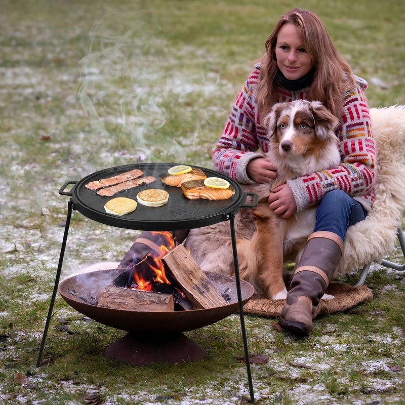 Onlyfire 18" Campfire Grill Griddle, Double Sided Reversible Portab... Fast Ship gallery