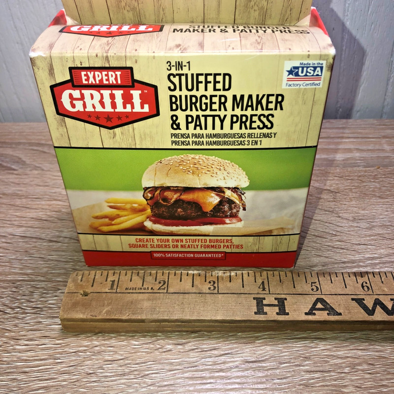 NEW Expert Grill 3-in-1 Stuffed Burger Maker & Patty Press – Round – USA Made gallery