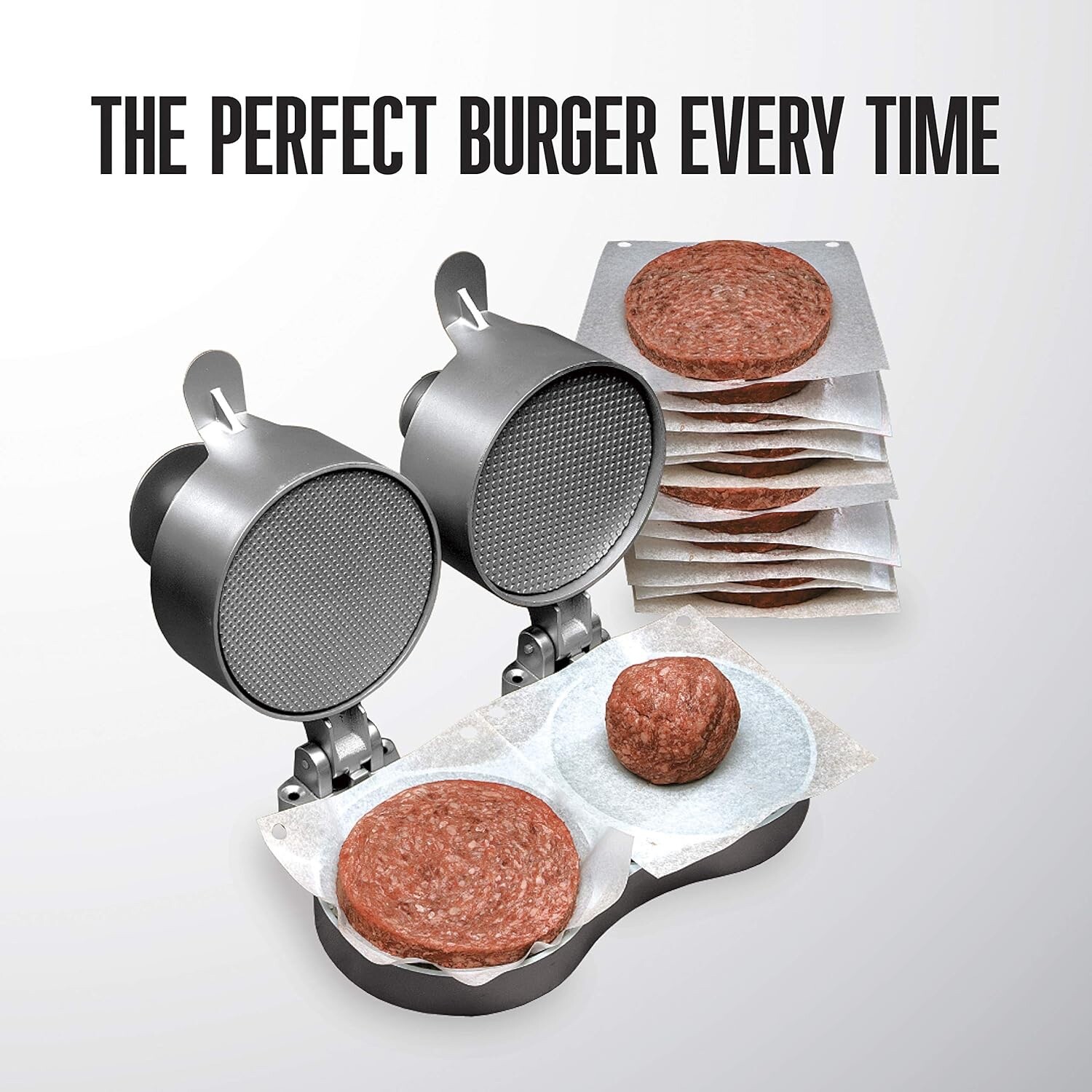 Burger Press, Makes 4 1/2" Diameter Patties for Hamburger, Crab Cakes, Sausag... gallery