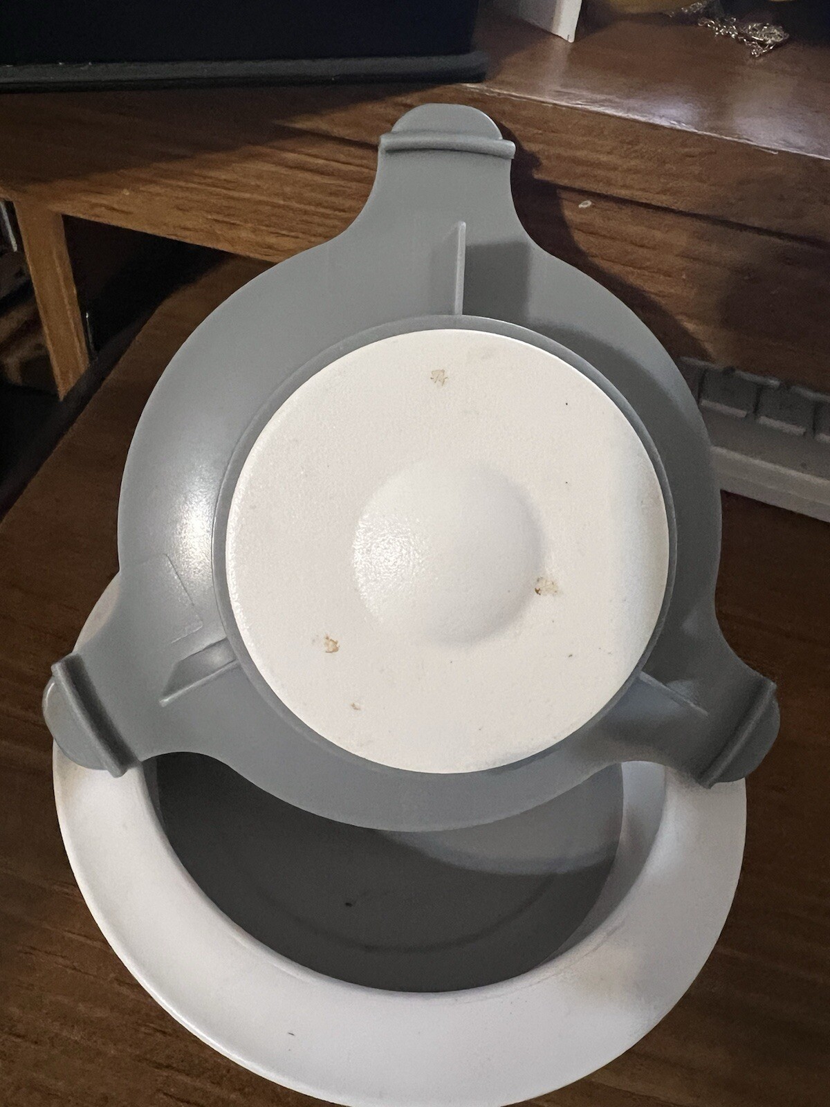 Pampered Chef Burger and Slider Press # 1174 Uniform Burgers White/Gray EUC gallery