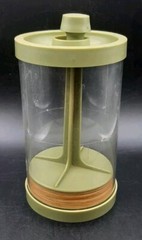 Vintage Mark Industries Hamburger Press Maker Storage Plastic Avocado Green USA