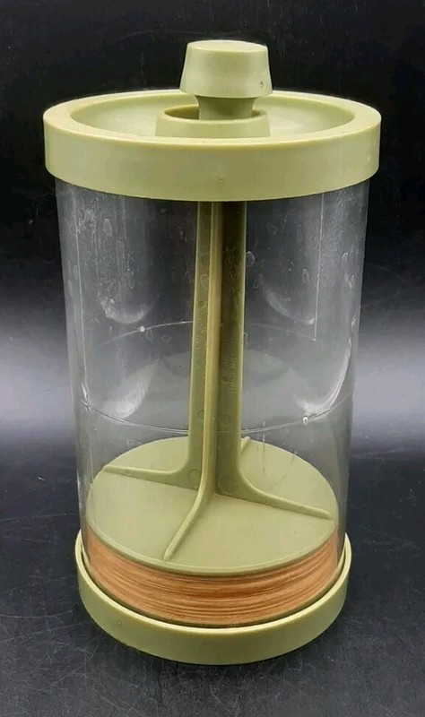 Vintage Mark Industries Hamburger Press Maker Storage Plastic Avocado Green USA gallery