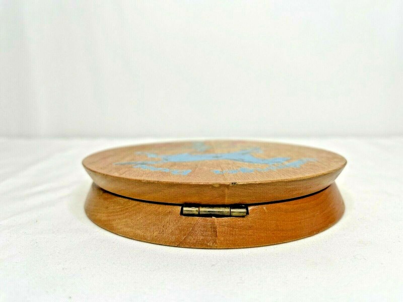 Vintage Wooden Hamburger Press Hand Painted Blue Horse Weather Vane Multi Color gallery