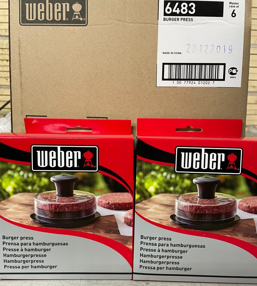 2 PK NEW Weber Burger Press 6483 Dishwasher Safe Presses 1/2lb & 1/4lb Patties