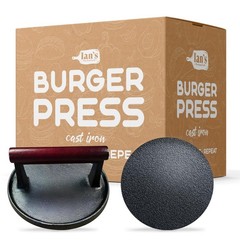 Heavy Duty 6.5″ Cast Iron Burger Press – Perfect for Smash Burgers & Grilling, G