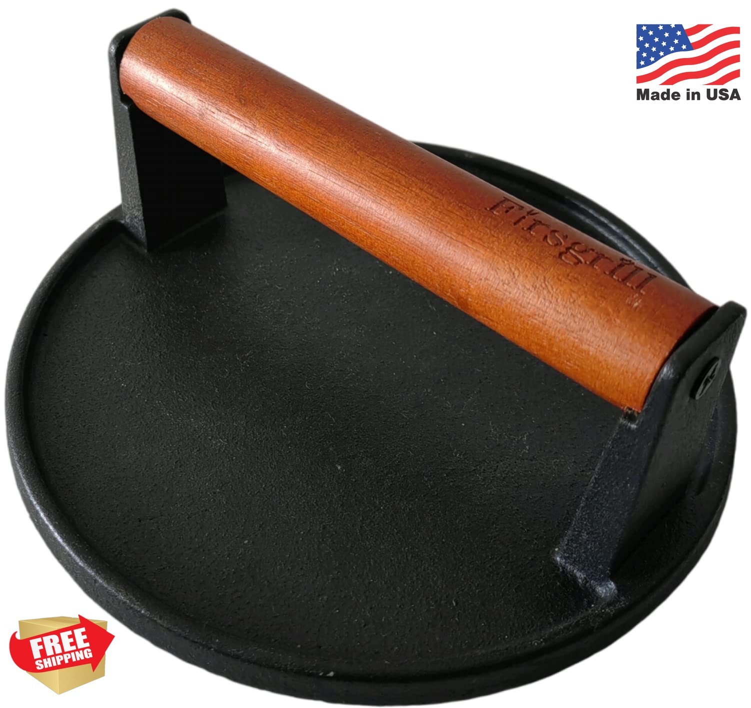 Firsgrill Burger Press 7.08" Round,Heavy-Duty Cast Iron Smash Burger Press Meat gallery