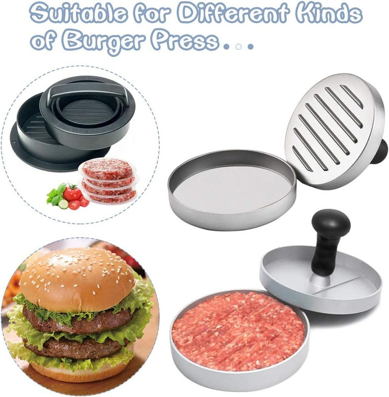 Hamburger Patty Paper round 5.5 Inch, Set of 200, Non Stick Patty Paper Sheets f gallery