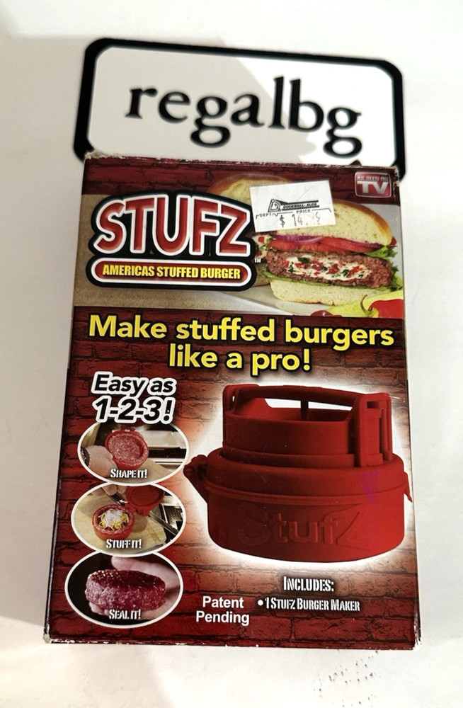Stufz Stuffed Burger Press - Hamburger Patty Maker - As Seen On TV New Old stock