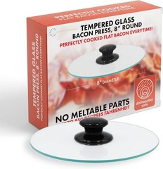 Bacon Press, Round Tempered Glass Bacon Press and Splatter Shield, Perfectly …