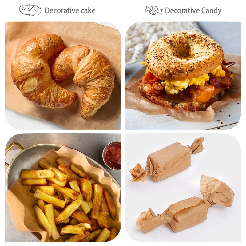 Putmhim 200Pcs 6 x 6 In Hamburger Patty Paper, small size, wood color gallery