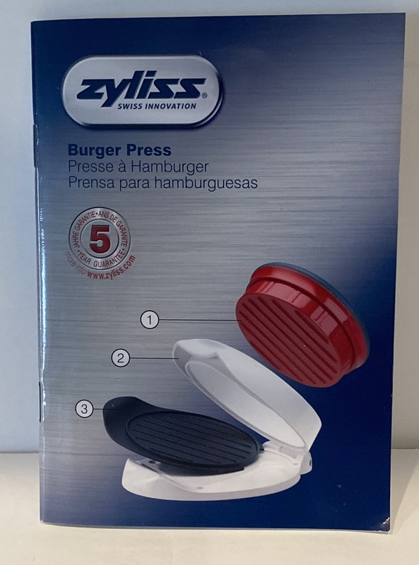 Zyliss Burger Maker Press Hamburger Patty Adjustable Thickness 1/2 lb & 1/4 lb gallery