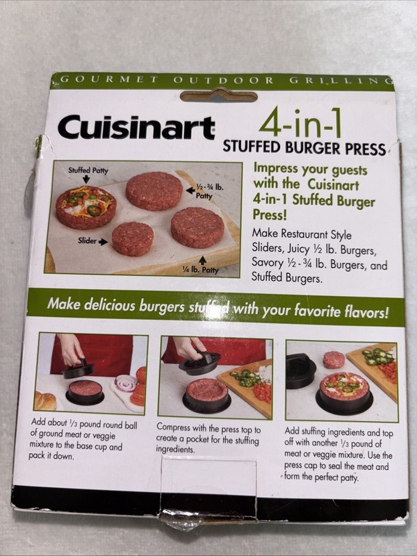 Cuisinart 4 in 1 Burger Press - Stuffed Sliders Regular Burgers gallery