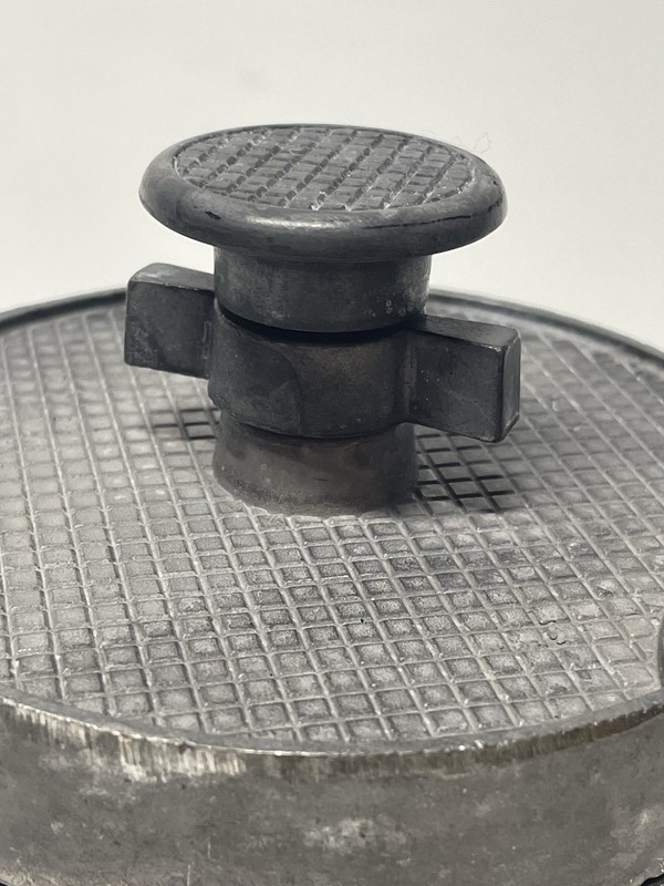 Vintage Retro Hinged Adjustable Aluminum Hamburger Press 4.5" Wide Mountable gallery
