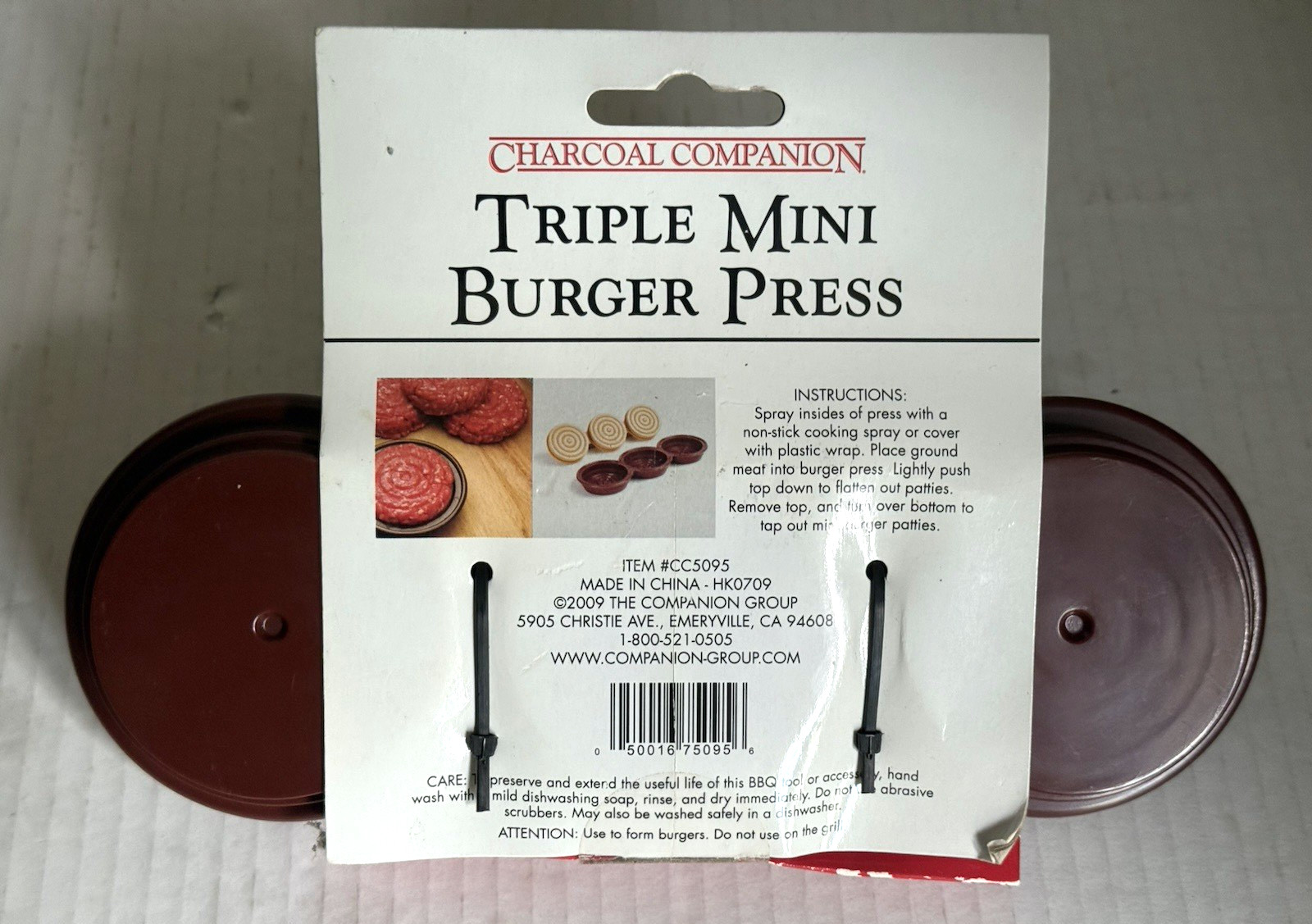 Charcoal Companion Triple Mini Burger Press Slider Patty gallery