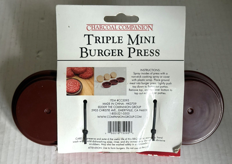 Charcoal Companion Triple Mini Burger Press Slider Patty gallery
