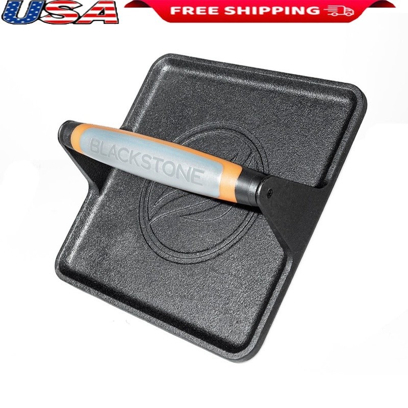 Cast Iron Griddle Press Heat Resistant Handle Non Stick Bacon Burger Grill Tool gallery