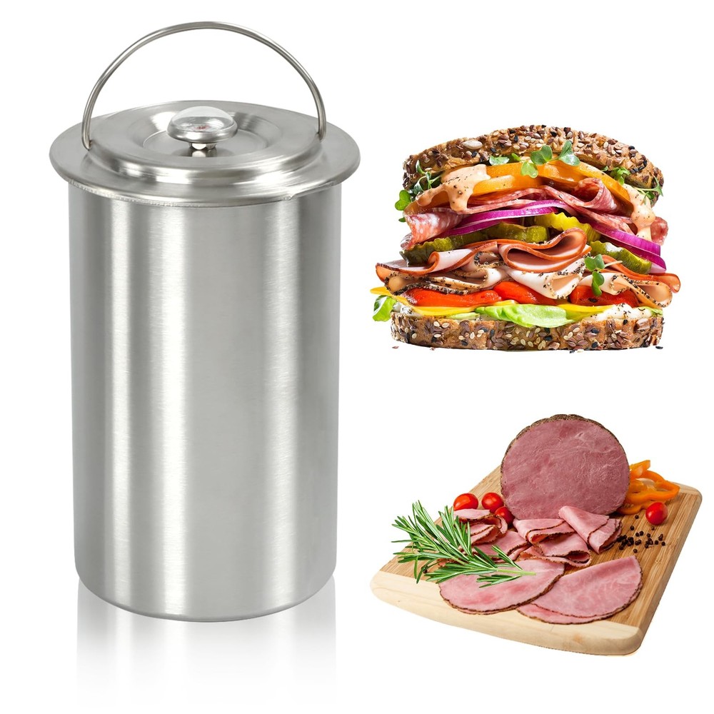 Ham Maker Meat Press Stainless Steel Deli 4in x x 6.7in, Silver