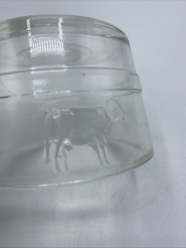 Vintage Glass And Wood Butter Press, Mold With Cow Stamp Grannycore Cottage core gallery
