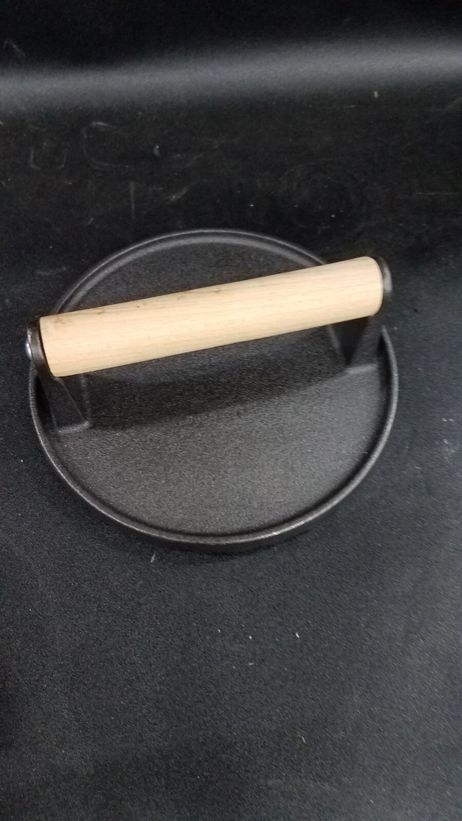 Burger Press, 7" round Heavy-Duty Cast Iron Smash Bacon Press Meat Steak gallery