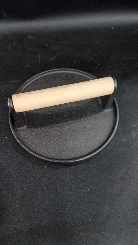 Burger Press, 7" round Heavy-Duty Cast Iron Smash Bacon Press Meat Steak